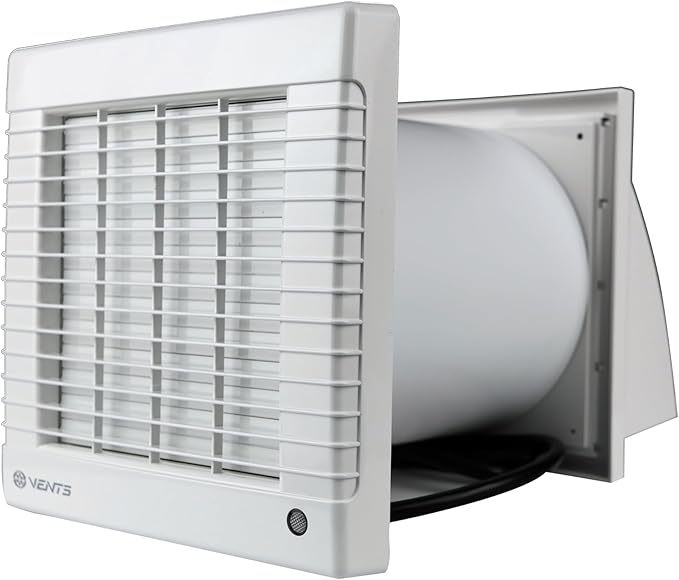 VENTS-US GK 150 MA-MV KIT – Easy to Install 6" Through The Wall Exhaust Fan with Exterior Backdraft Hood, 176 CFM – Removes Moisture, Harmful Fumes, Humidity, Odors, and Common Indoor Air Contaminants