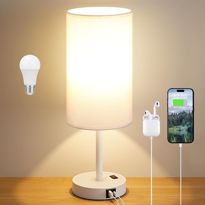 Dicoool 17.4" Bedside Lamp for Bedroom by DicooolDirect