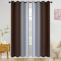 COSVIYA Curtains & Drapes Grommet Ombre Brown Curtains W52 x L84 Inch | by COSVIYA