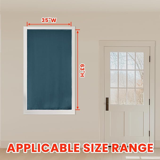 AJAZZ 100% Blackout Self Adhesive Curtains Small Window Short Temporary Black - Image 5