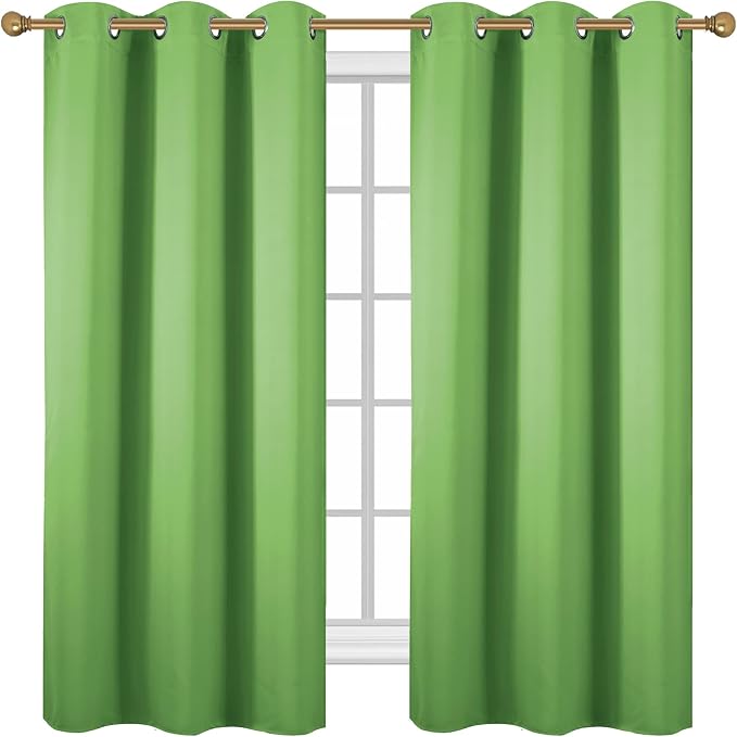 Diraysid Light Green Grommet Blackout Curtains - Image 2