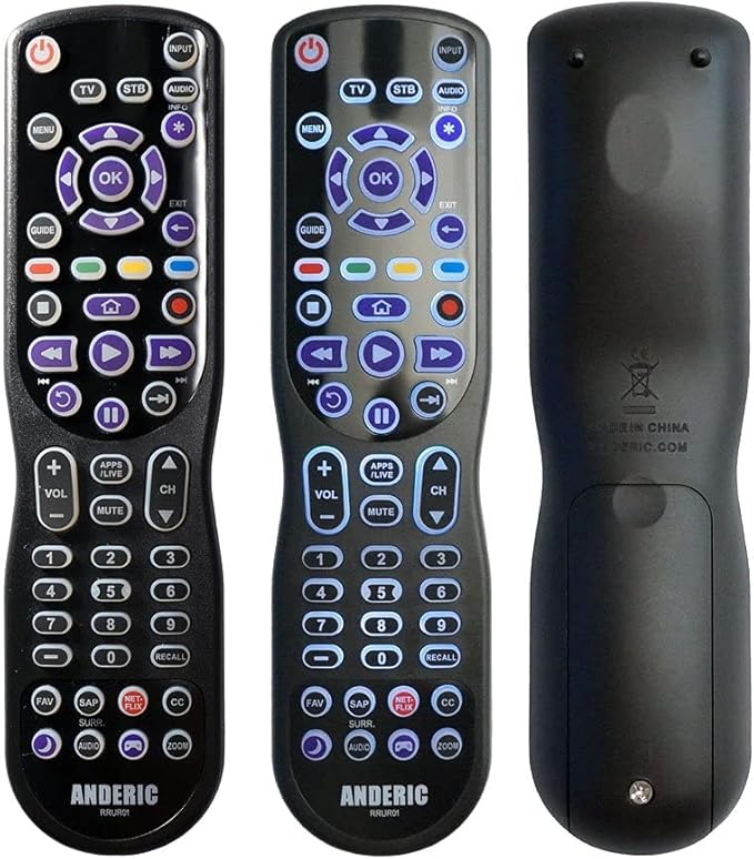 Universal 4-Device Fit for Roku Streaming Player/TV Remote Control with Macro, Learning, & Backlighting for All Roku TVs and Blu-Ray Players, Audio, Sound Bars - RRUR01.4