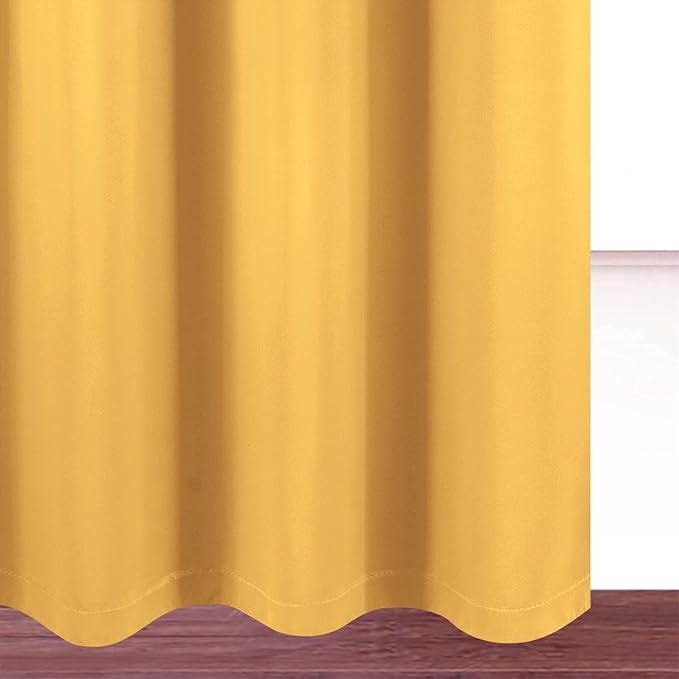 100% Blackout Curtains 52 x 95 Inch/Yellow Curtains 2 Panels - Image 8