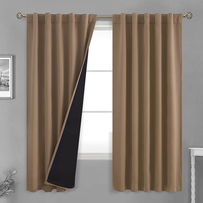 BGment 100% Room Darkening Thermal Insulated Blackout Curtains 72 Inches Long by BGment