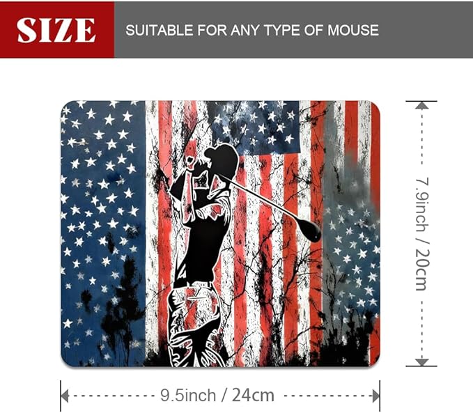 Golf Flag Square Mouse pad, Texture, Waterproof, Anti Slip Rubber Base, Computer Mouse pad, Laptop Mouse pad