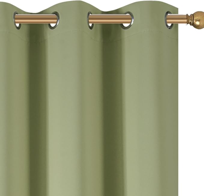 Diraysid Sage Green Grommet Blackout Curtains - Image 7