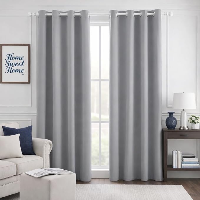 HOMEIDEAS Blackout Curtains for Bedroom 52 X 96 Inch Long 2 Panels Set Light by HOMEIDEAS