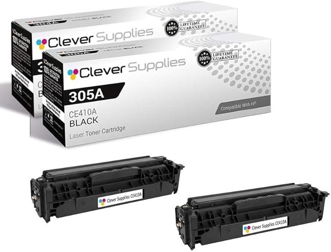 CS Replacement Toner Cartridge Compatible with HP Pro 400 Color M451 CE410A Black 305A Printer M451DW M451NW Color M351A Pro 300 M351A 2 Set