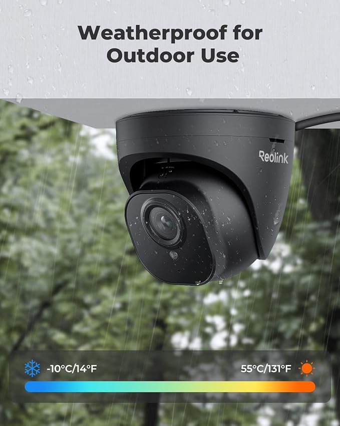 REOLINK 5MP PoE Camera for Home Security, Surveillance Outdoor Indoor, Support 512GB SD Card, Human/Vehicle/Pet Detection, Work with Smart Home, 100ft IR Night Vision, Time-Lapse, RLC-520A(Black)