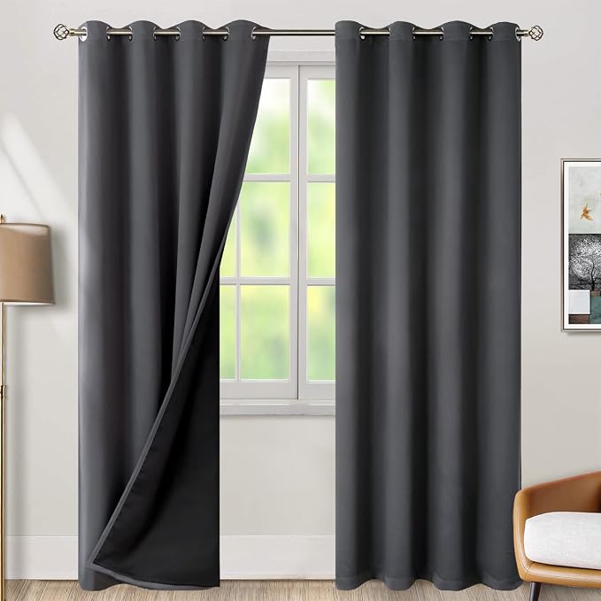 BGment Dark Grey Blackout Curtains by BGment