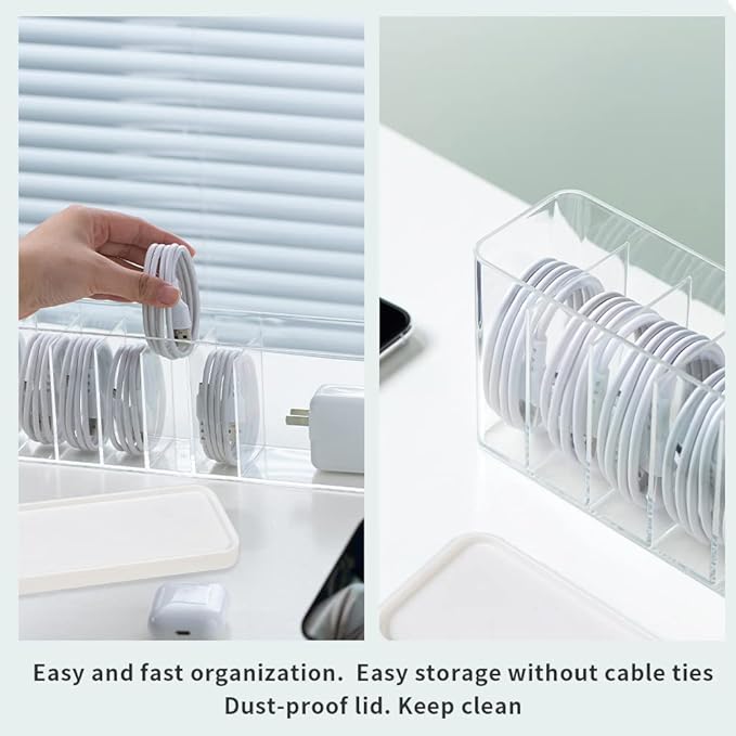 Charger Cable Cord Storage Organizer Box - Image 4