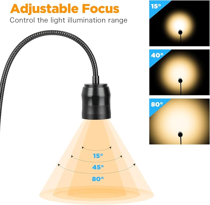 Dimmable LED Clip on Light for Bed Reading, 360° Flexible Gooseneck, 2 Pack | - Image 5