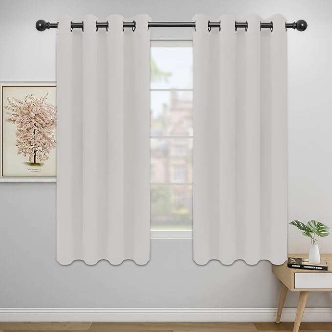 Easy-Going Thermal Grommet Blackout Curtains, 2 Panels 52x63 in, LightLinen | by Easy-Going