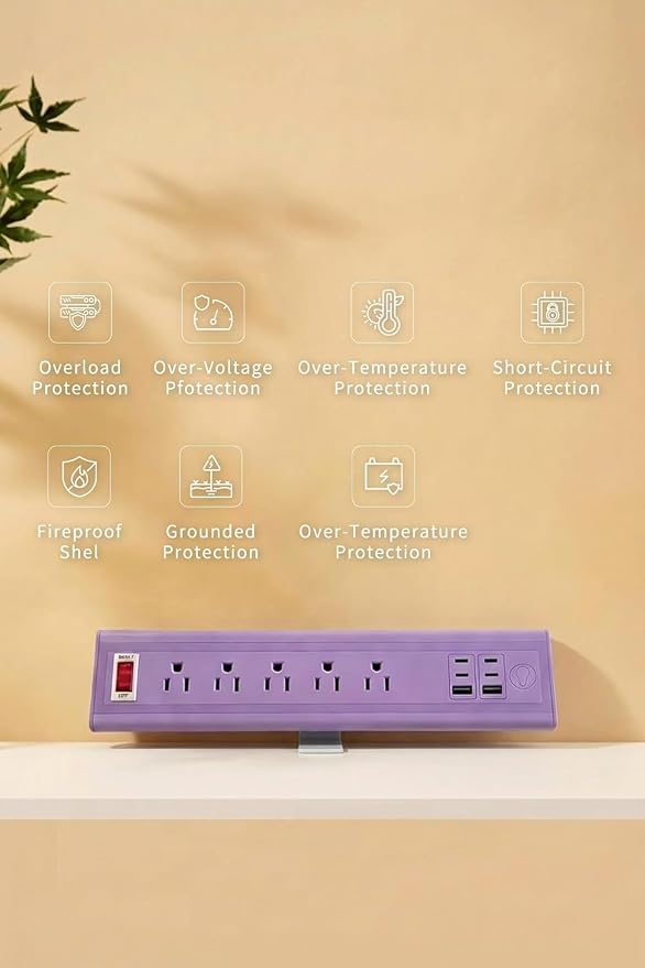 Desk Clamp Power Strip with Nightlight, 40W Fast Charging, 10FT Extension Cord - Image 6