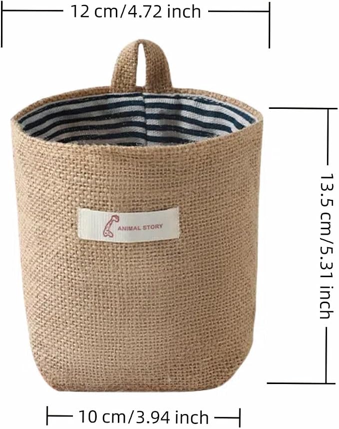 Washable Cotton Linen Hanging Organizer Bag - Image 3