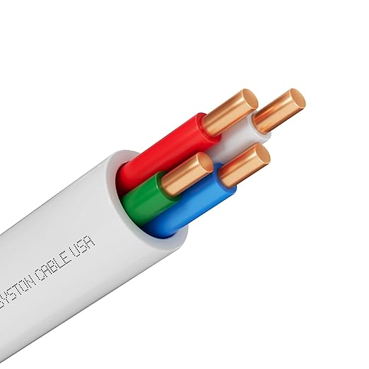 Syston 18/4 Thermostat Doorbell HVAC Heating Control Cable Wire, 18 AWG 4 Conductors 100% Solid Copper Conductors CL3R/FT4/CMR Riser-Rated, UV Resistant RoHS for Low Voltage Applications Use