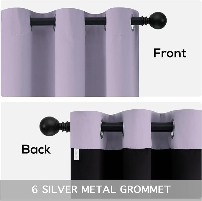 Yakamok Lilac Blackout Curtains 63 inches Long - Image 6