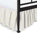 Ruffled Bed Skirt with Split Corners, Ivory, Queen 18 Inch Drop Bedskirt, Hotel Quality Brushed Microfiber Wrinkle Free Dust Ruffle Bed Skirt Queen Size