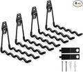 CRXCRC Garage Hooks, 4 Pack Wave Hooks for Hanging Heavy Duty Ladders, Bikes, Tools Ideal for Garage, Garden, Basement Utility Room Storage (Black)
