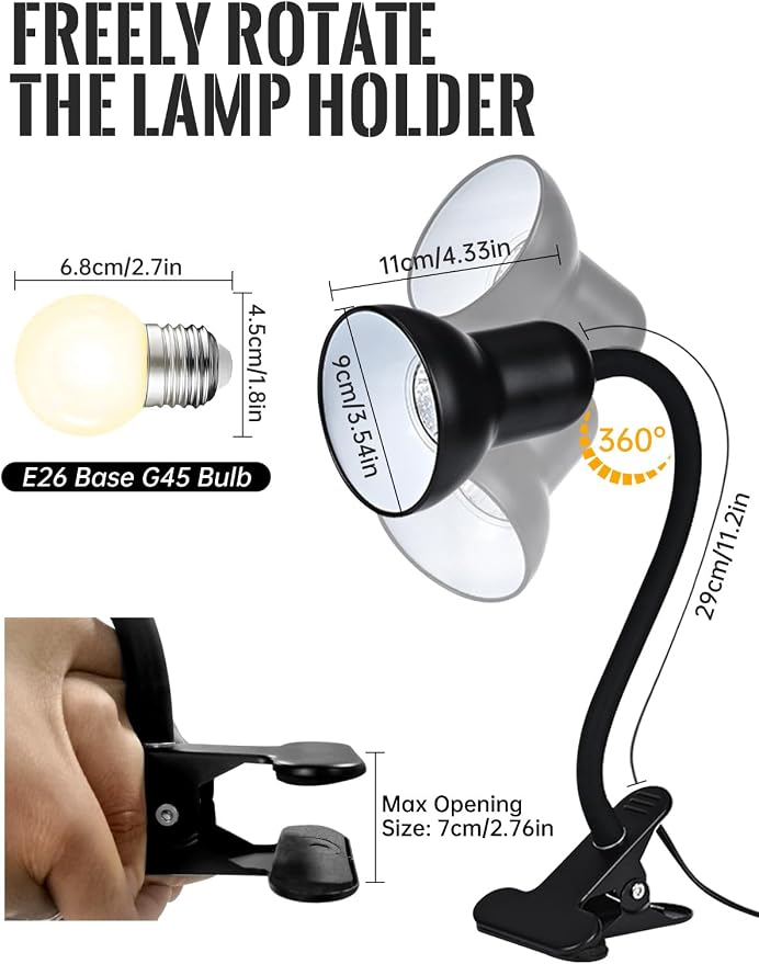 Clip On Gooseneck Lamp - 60W Max - Image 2