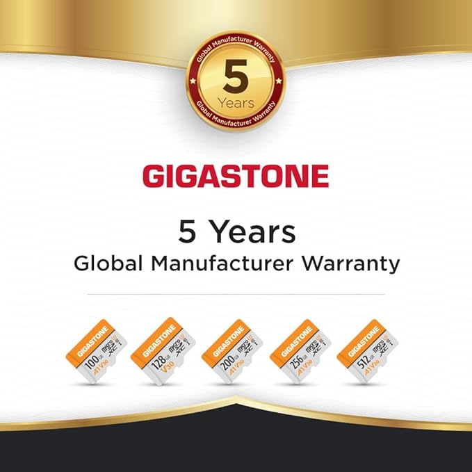 GIGASTONE 512GB Micro SD Card, for Surveillance, Security Camera, Action Camera, Drone, 100MB/s, A1 V30 4K Video Recording MicroSDXC Memory Card UHS-I Class 10