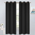 Yakamok Blackout Curtains 38x63 inch Black Thermal Drapes-Bedroom | 2 panels by Yakamok