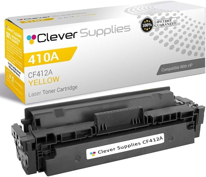 CS Replacement Toner Cartridge Compatible with HP 410A CF412A Yellow Pro M452 M452dn M452dw M452nw M477 M477fdw M477fnw Pro M477fdn M452dn M452dw