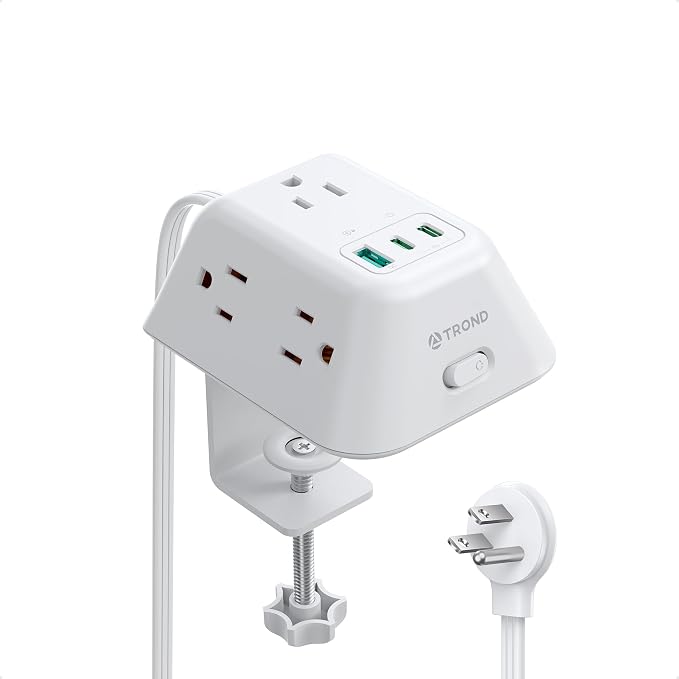 TROND Desk Clamp Surge Protector, Power Strip by TRONDOfficial