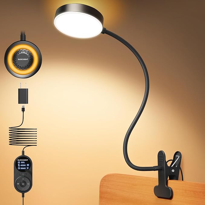 Glocusent 72 LED Clip on Lamp, Reading Lamp by GLOCUSENT