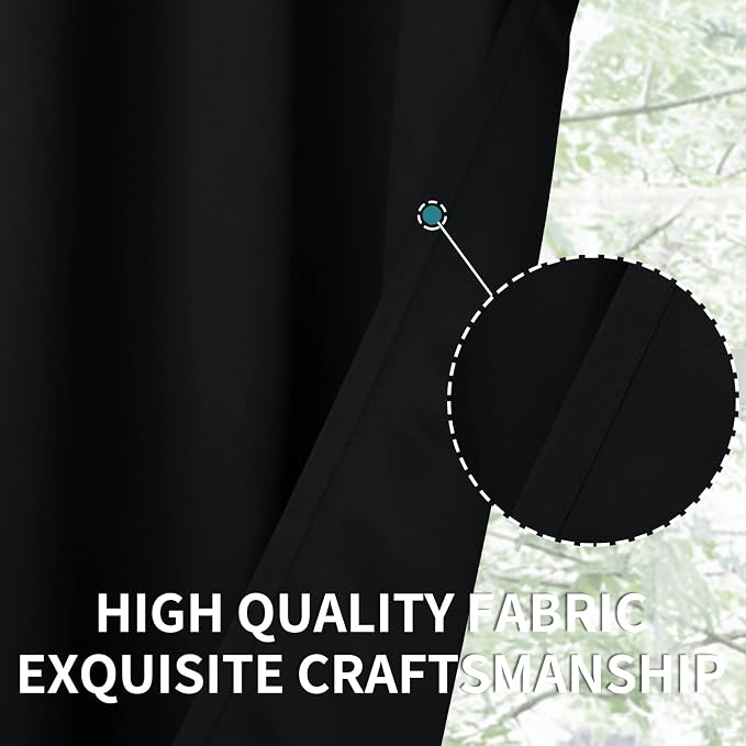 BGment Black Blackout Curtains 40 Inches Long - Image 7
