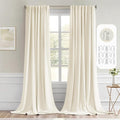 MIULEE Birch Back Tab Blackout Curtains 52x102 Inch Long 2 Panels Set | Rod by MIULEE
