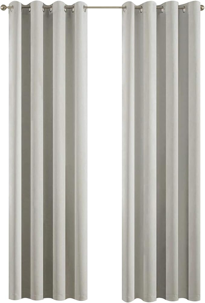Yakamok Blackout Curtains 38x90 inch Light Beige Thermal Drapes-Bedroom | 2 by Yakamok