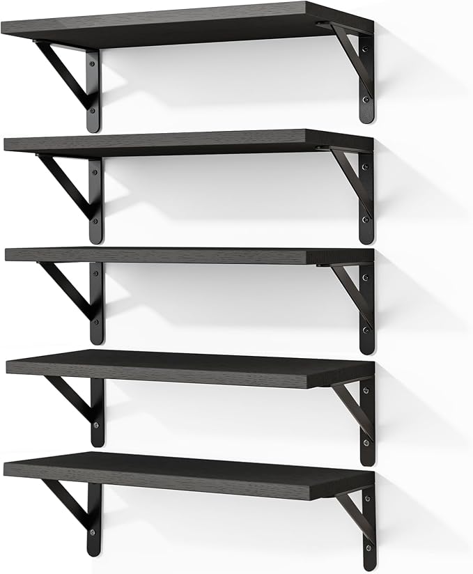 Fixwal Wall Floating Shelves for Home Decor | Wood Shelves, Natural Grain by Fixwal