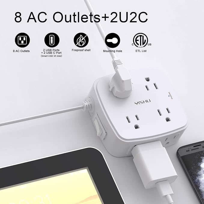 10 Ft Surge Protector Power Strip - Image 2