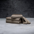 LUXOME Luxury Sheet Set | 100% Viscose from Bamboo | Queen Size - Truffle | Deep Pockets | 4-Piece Set (Fitted, Flat, 2 Pillowcases)