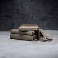 LUXOME Luxury Sheet Set | 100% Rayon (Viscose) from Bamboo | California King - Truffle | Deep Pockets | 4-Piece Set (Fitted, Flat, 2 Pillowcases)