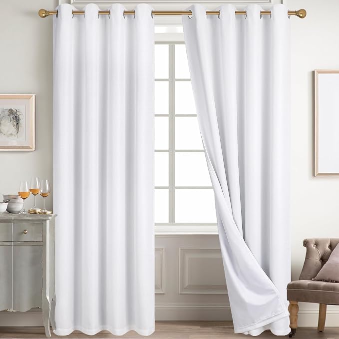 Diraysid 100% Blackout Curtains White Linen Curtains by Diraysid%2C+refresh+your+life