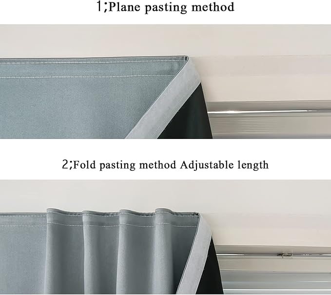 AJAZZ 100% Blackout Shades Window Cover Self Adhesive Curtains Sticky Curtain - Image 5