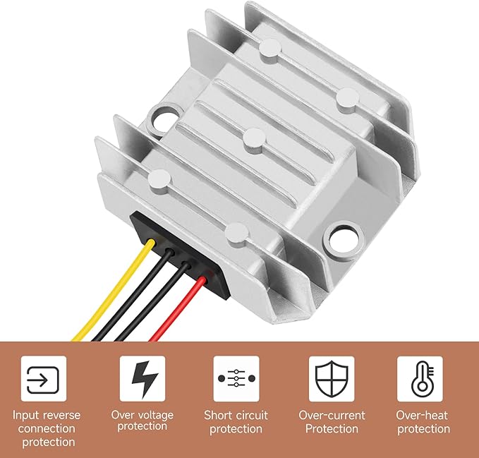 DC 24V Step Down to 12V 10A 120W Voltage Regulator Buck Converter DC-DC Reducer Power Converter Waterproof Module Transformer for Golf Cart Club Car