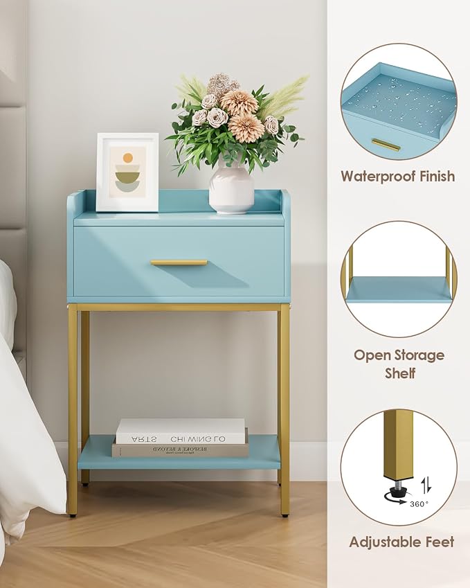 Nightstand, Modern Bedside Table Night Stand - Image 6