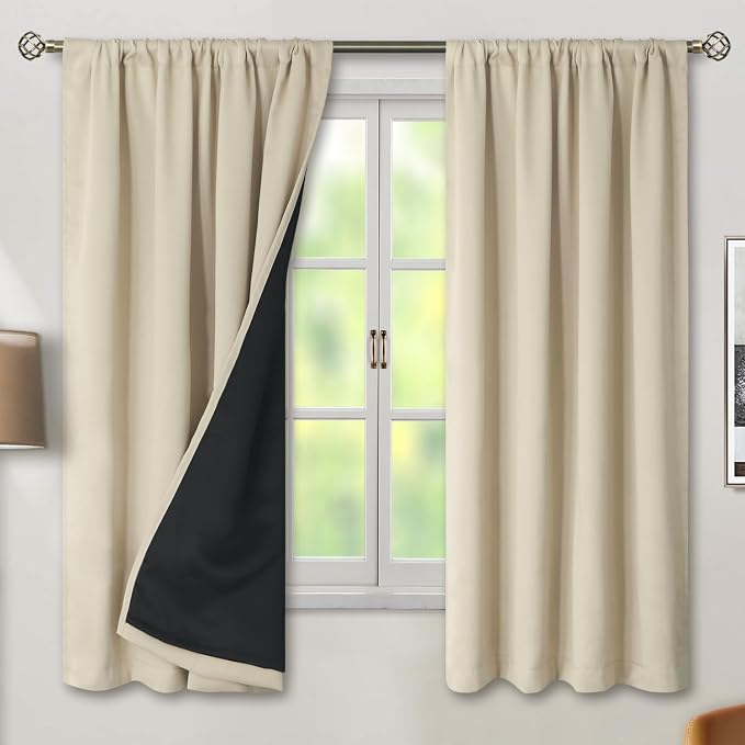 BGment Beige Full Blackout Curtains - Image 2