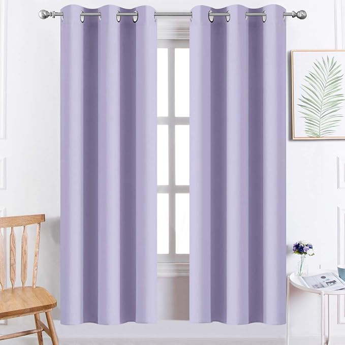 Yakamok Blackout Curtains 38x72 inch Lilac Thermal Drapes-Bedroom | 2 panels by Yakamok