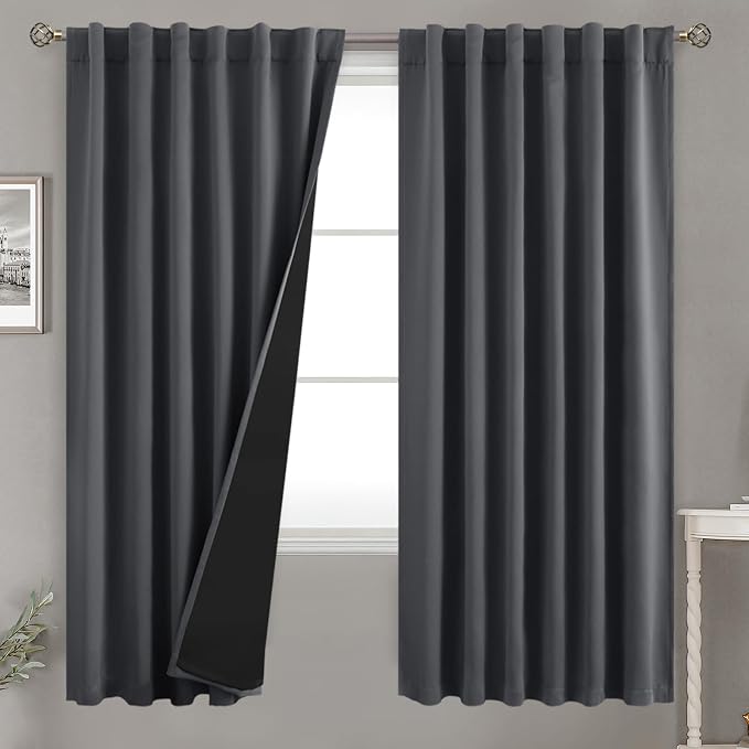 BGment 100% Room Darkening Thermal Insulated Blackout Curtains 72 Inches Long by BGment