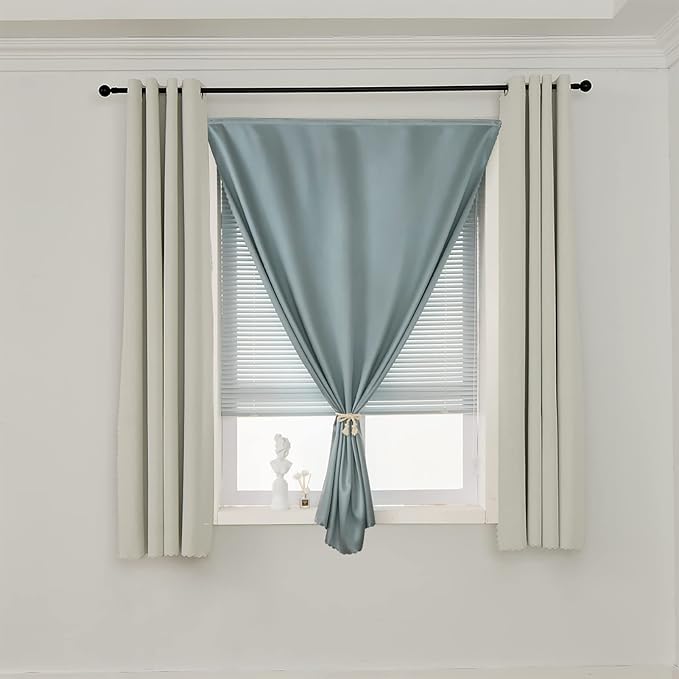 AJAZZ 100% Window Blinds Blackout Portable Blackout Curtains Adhesive Curtains - Image 7