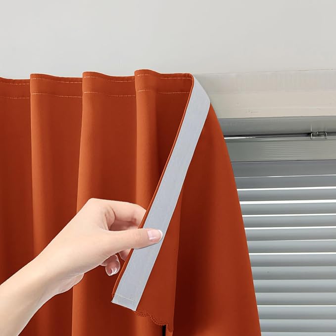 Portable Light Blocking Curtains Self-Stick Design, Removable Adhesive Window by Sovtfides