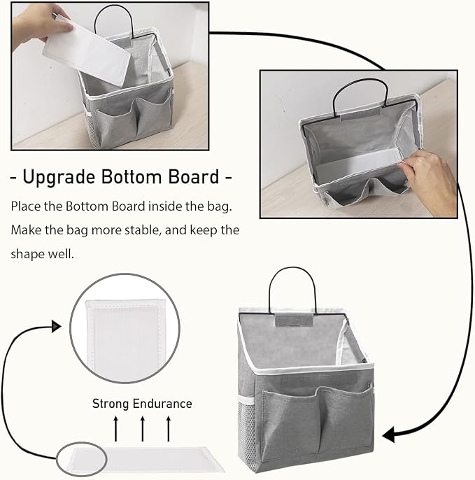 Kanrichu 4pcs Wall Hanging Storage Bag, Wall Hanging Baskets - Image 3