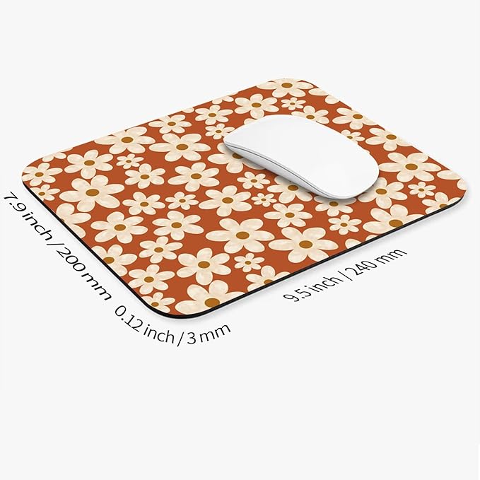 Armanza Square Mouse Pad Cute Flowers, Personalized Premium-Textured Custom Mouse Mat Design, Washable Mousepad Cloth, Non-Slip Rubber Base Computer Mouse Pads for Wireless Mouse