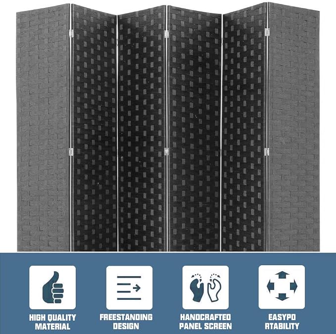 Room Dividers and Folding Privacy Screens 6 Panel 6 ft Foldable Portable Room - Image 3