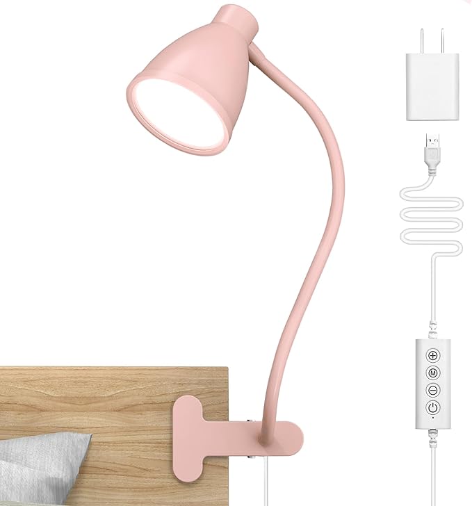 BOHON Cute Desk Lamp with Clamp Clip on Light, 5 Color 10 Brightness by BOHON