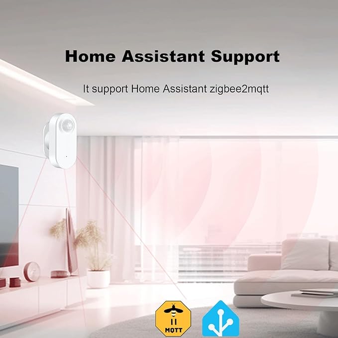 Haozee Smart Motion Sensor, Zigbee PIR Motion Sensor with Illumination, High Sensitivity, Real-time Detection, Zigbee Hub Required, Supports Home Assistant, Zigbee2MQTT